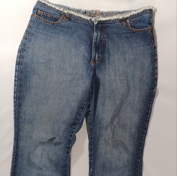 VIntage Unique Style Route 66 Jeans in Women's Size 13/14 Metal Grommet Accents - Picture 3 of 10